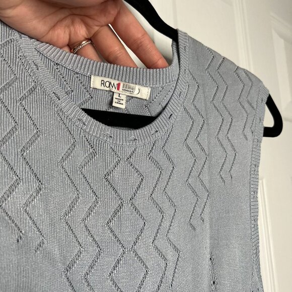 Ronny Kobo Florence Baby Blue Knit High-Low Ruffle Dress Women's Size Large L - Picture 3 of 9